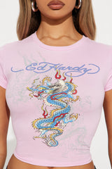 Dragon Flame Ed Hardy Tee - Pink