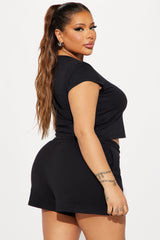 Sweet As Cherries Short Set - Black