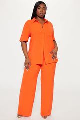 Makenzie Short Sleeve Pant Set - Orange