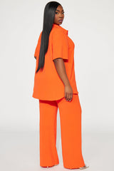 Makenzie Short Sleeve Pant Set - Orange