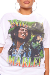 Bob Marley Roots Rock Reggae Tee - White Wash