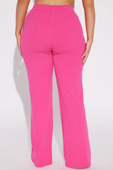 Call It Even Wide Leg Dress Pants - Fuchsia