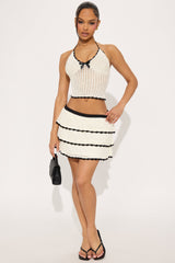 So Cute Crochet Skirt Set - Natural/Combo