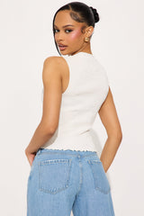 Spicy Chili Peppers Smocked Top - White/combo