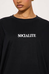 Socialite Oversized Tee - Black