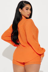 Strolling Through Gauze Short Set - Orange