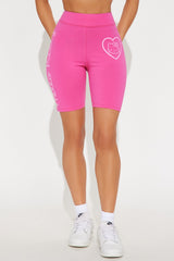 Hello Kitty Love Biker Shorts - Hot Pink