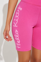 Hello Kitty Love Biker Shorts - Hot Pink
