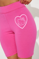 Hello Kitty Love Biker Shorts - Hot Pink