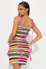 Marina Striped Crochet Skirt Set - Pink/combo