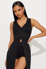 Dream Girl Ribbed Short Set - Black