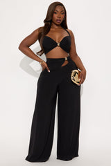 Girls Just Wanna Have Fun Pant Set - Black