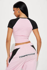 No Competition Graphic Tee - Pink/combo
