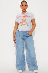 Strawberry Shortcake Festival Baby Tee - Light Grey