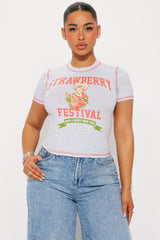 Strawberry Shortcake Festival Baby Tee - Light Grey