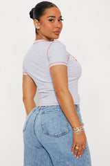 Strawberry Shortcake Festival Baby Tee - Light Grey