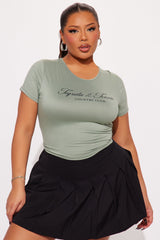 Tequila & Tennis Baby Tee - Olive