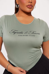 Tequila & Tennis Baby Tee - Olive