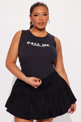 Call Me Tank Top - Black