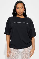 90's & R&B Kind Of Love Oversized Tee - Black