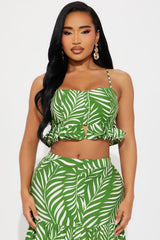 Samara Tiered Maxi Skirt Set - Green/combo