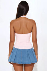 Lucky Cherries Halter Top - Pink