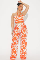 Belina Pant Set - Orange/combo