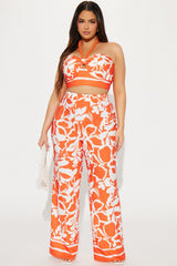 Belina Pant Set - Orange/combo