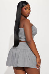 Lily Ruffle Skirt Set - Heather Grey