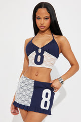Artist Merch Micro Mini Skirt Set - Navy/combo