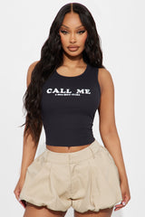 Call Me Tank Top - Black