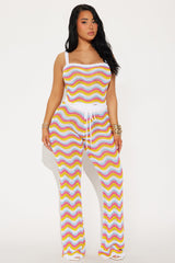 Shyla Crochet Pant Set - Ivory/combo