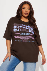Ruthless Oversized Tee - Brown