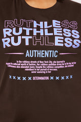 Ruthless Oversized Tee - Brown