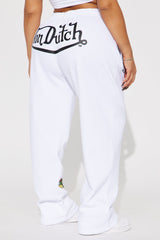 Von Dutch Skull Oasis Wide Leg Pant - White/combo