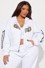 Von Dutch Skull Oasis Zip Up Hoodie - White/combo