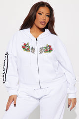 Von Dutch Skull Oasis Zip Up Hoodie - White/combo