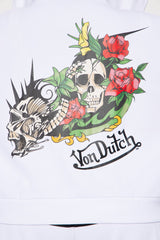 Von Dutch Skull Oasis Zip Up Hoodie - White/combo