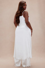 Gianina Flyaway Satin Pant Set - White