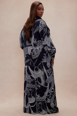 Anna Satin Pant Set - Navy/combo