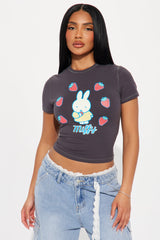 Miffy Strawberry Baby Tee - DarkGrey