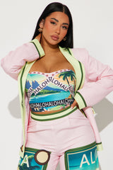 Tropical Bliss 3 Piece Pant Set - Pink/combo