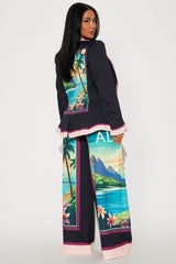 Tropical Bliss 3 Piece Pant Set - Black/combo