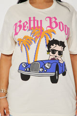 Betty Boop Blvd Oversized Tee - Cream