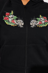 Von Dutch Skull Oasis Zip Up Hoodie - Black/combo