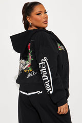 Von Dutch Skull Oasis Zip Up Hoodie - Black/combo