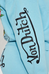 Von Dutch Skull Oasis Zip Up Hoodie - Blue/combo