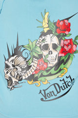 Von Dutch Skull Oasis Zip Up Hoodie - Blue/combo