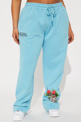Von Dutch Skull Oasis Wide Leg Pant - Blue/combo