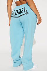 Von Dutch Skull Oasis Wide Leg Pant - Blue/combo